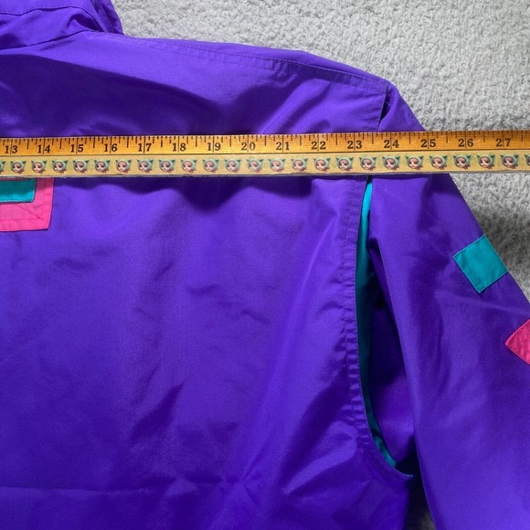 Cabin Creek Jacket Womens Large Purple Nylon Retro Colorblock 90s NO Liner - Picture 16 of 16